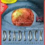 Deadlock Planetary Conquest game cover showing a futuristic eye with a fiery planet reflected inside