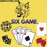Six Game logo with tiger icon and playing cards, dice, and casino symbols