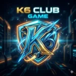 K6 Club Game futuristic online gaming platform with coins, cards, and digital interface.